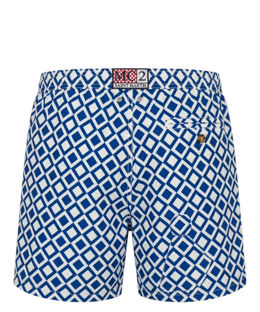 MC2 Saint Barth Lighting Geo Check Swimshorts | Navy/White