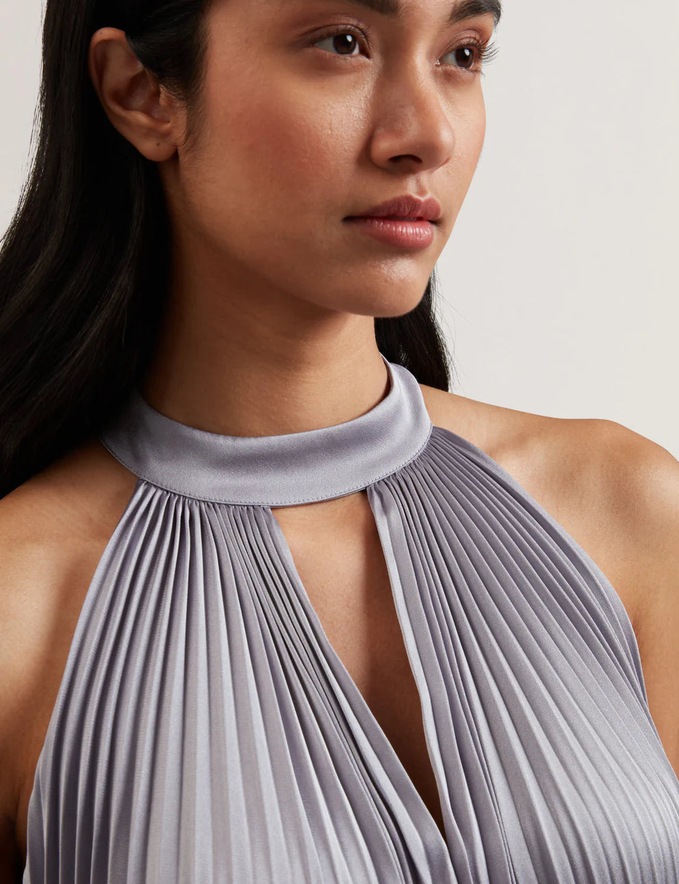 Ted Baker Grenya Pleated V-Neck Maxi Dress | Lilac