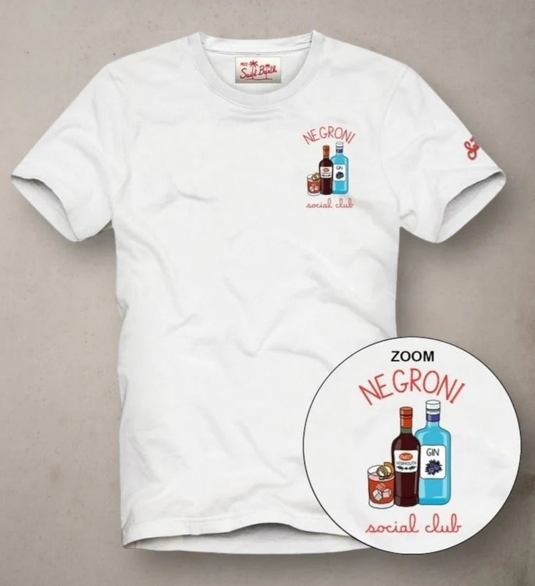 MC2 Saint Barth Classic Fit T-shirt Social Negroni | White