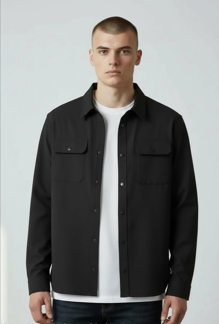 Paul &amp; Shark Dynamic Overshirt in Technical Fabric | Black