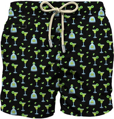 MC2 Saint Barth Lightweight Fabric Swim Shorts Lighting | Black