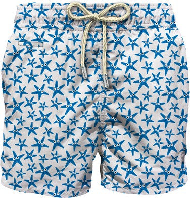 MC2 Saint Barth Lightweight Fabric Swim Shorts Lighting | White/Blue
