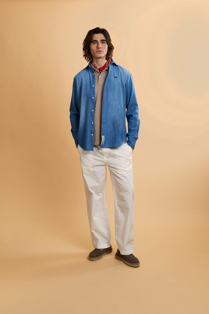 La Martina MAC028-DM111 in medium indigo denim, model look view