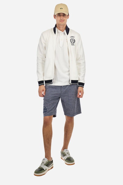 La Martina Regular Fit Cotton Blend Piqué Sweatshirt – Athos | White