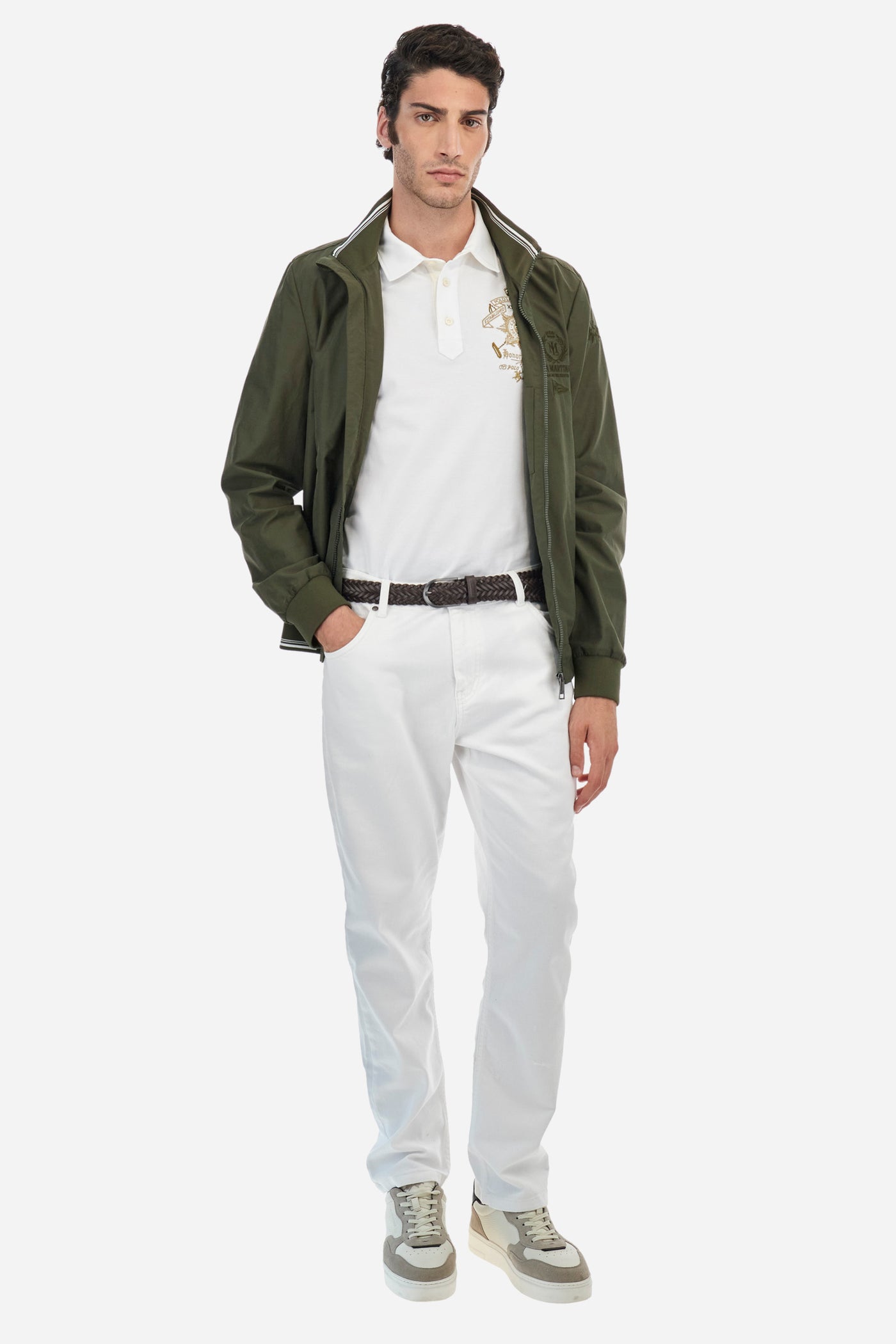 La Martina Regular-fit jacket in mixed cotton - Abraham | Olive