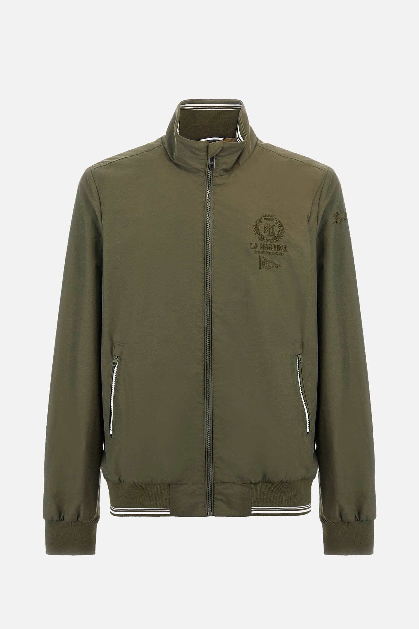 La Martina Regular-fit jacket in mixed cotton - Abraham | Olive