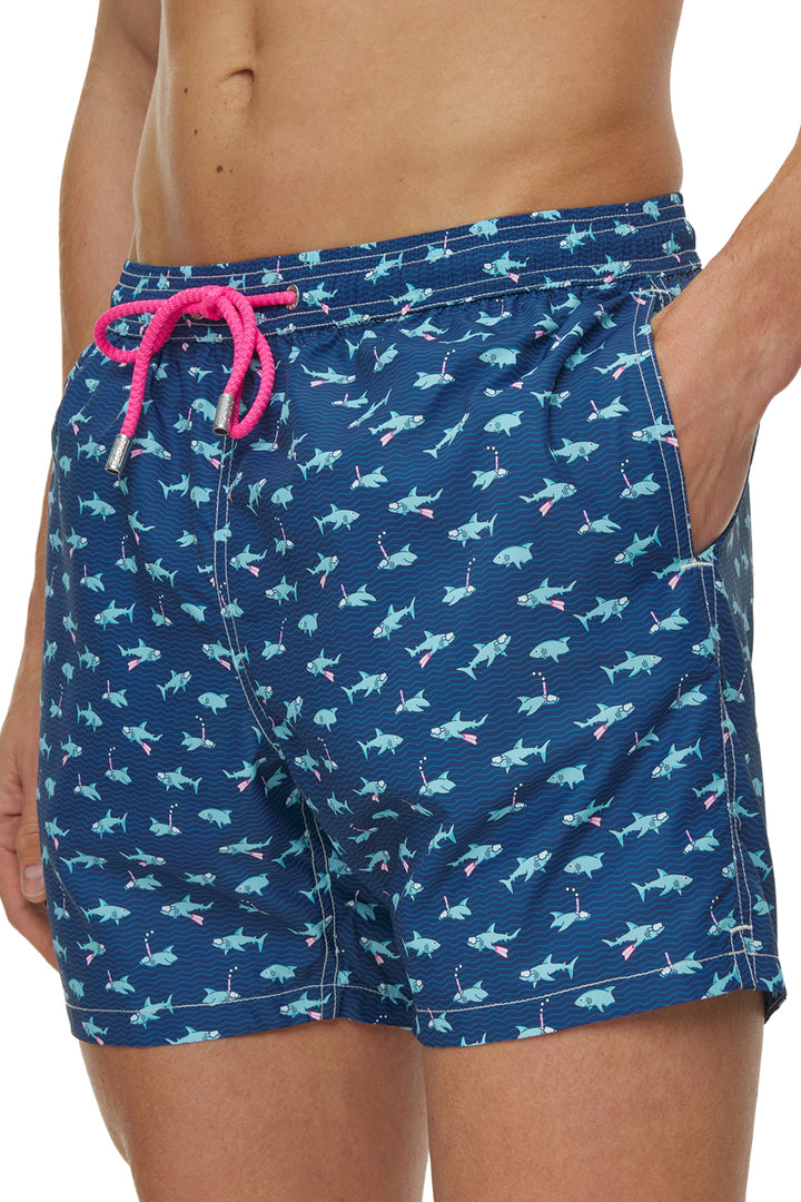 Short de bain MC2 Saint Barth Lighting Micro Swimmer Shark | Bleu marine