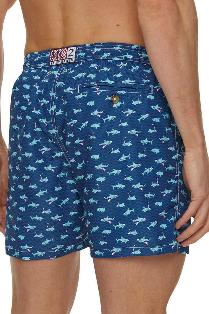 Short de bain MC2 Saint Barth Lighting Micro Swimmer Shark | Bleu marine