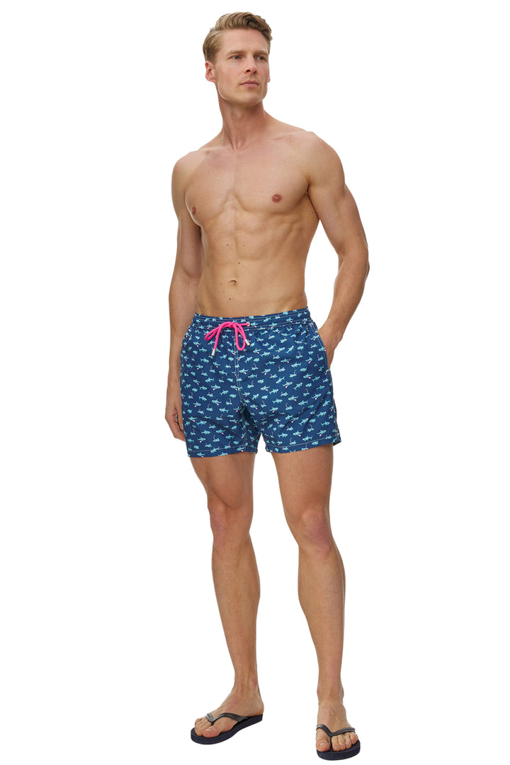 Short de bain MC2 Saint Barth Lighting Micro Swimmer Shark | Bleu marine