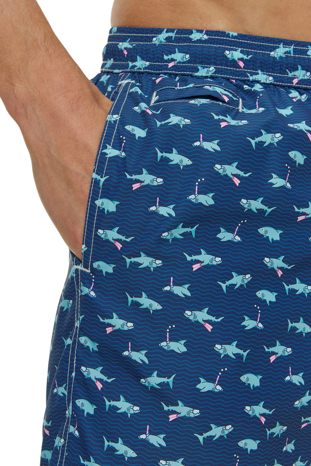 Short de bain MC2 Saint Barth Lighting Micro Swimmer Shark | Bleu marine