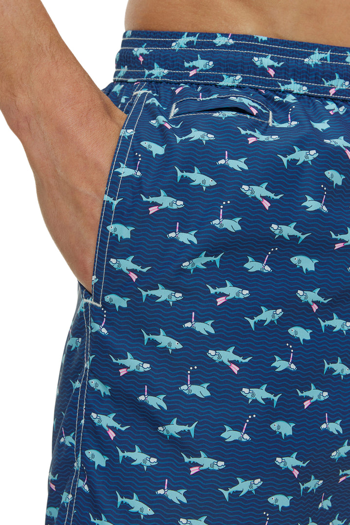 Short de bain MC2 Saint Barth Lighting Micro Swimmer Shark | Bleu marine
