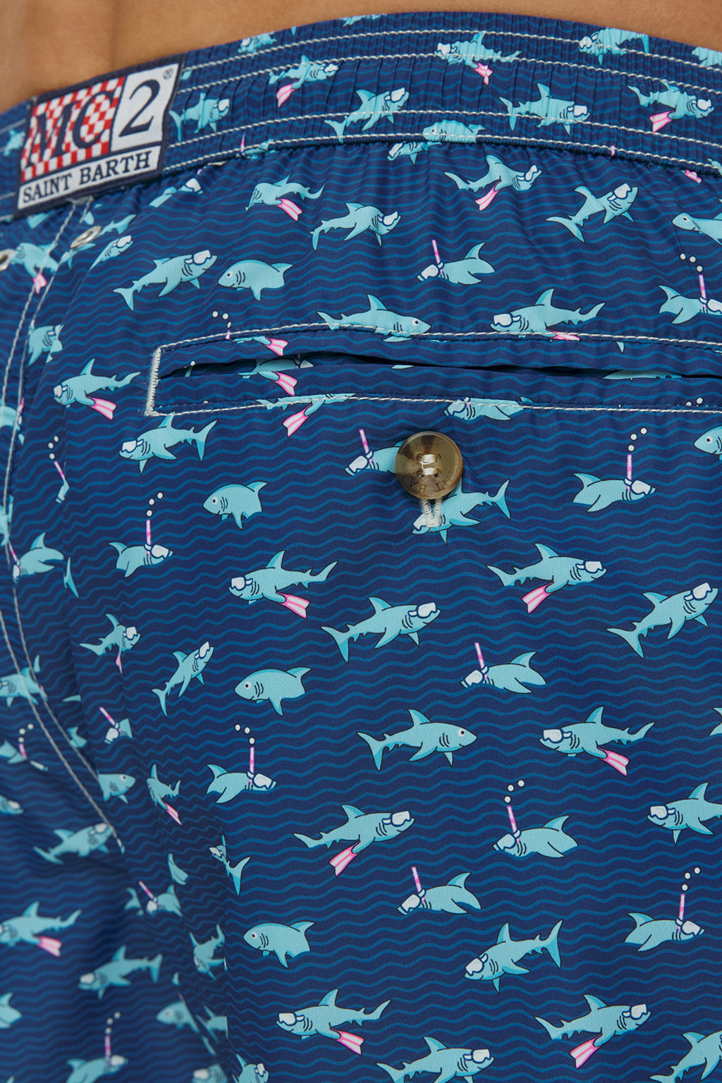Short de bain MC2 Saint Barth Lighting Micro Swimmer Shark | Bleu marine