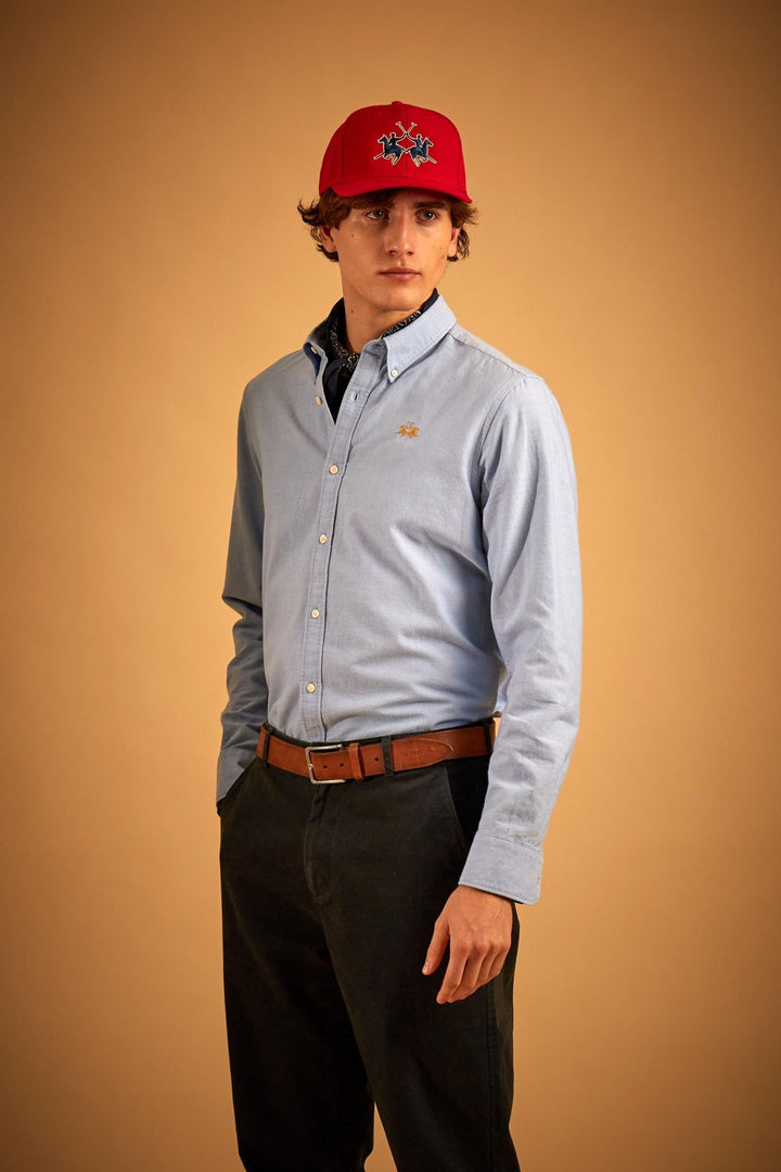 La Martina MDC005-OX077 in cornflower blue, model front view