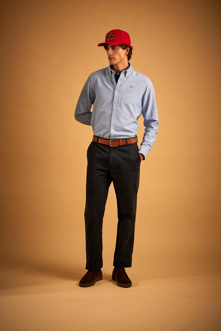 La Martina MDC005-OX077 in cornflower blue, model look view