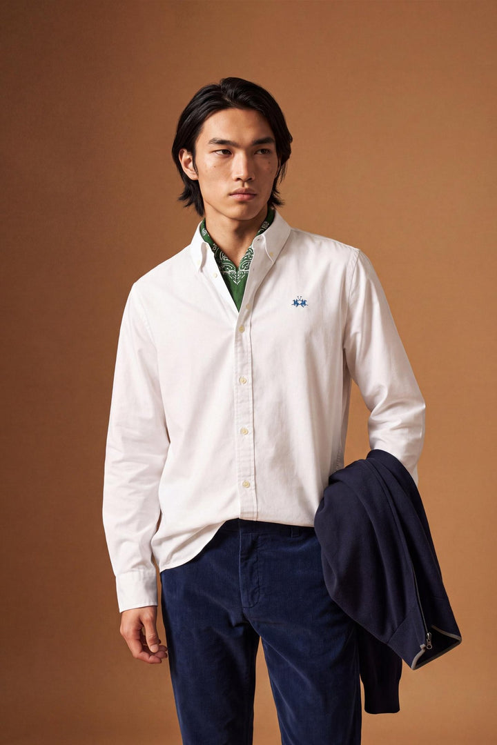 La Martina MDC005-OX077 in optic white, model front view