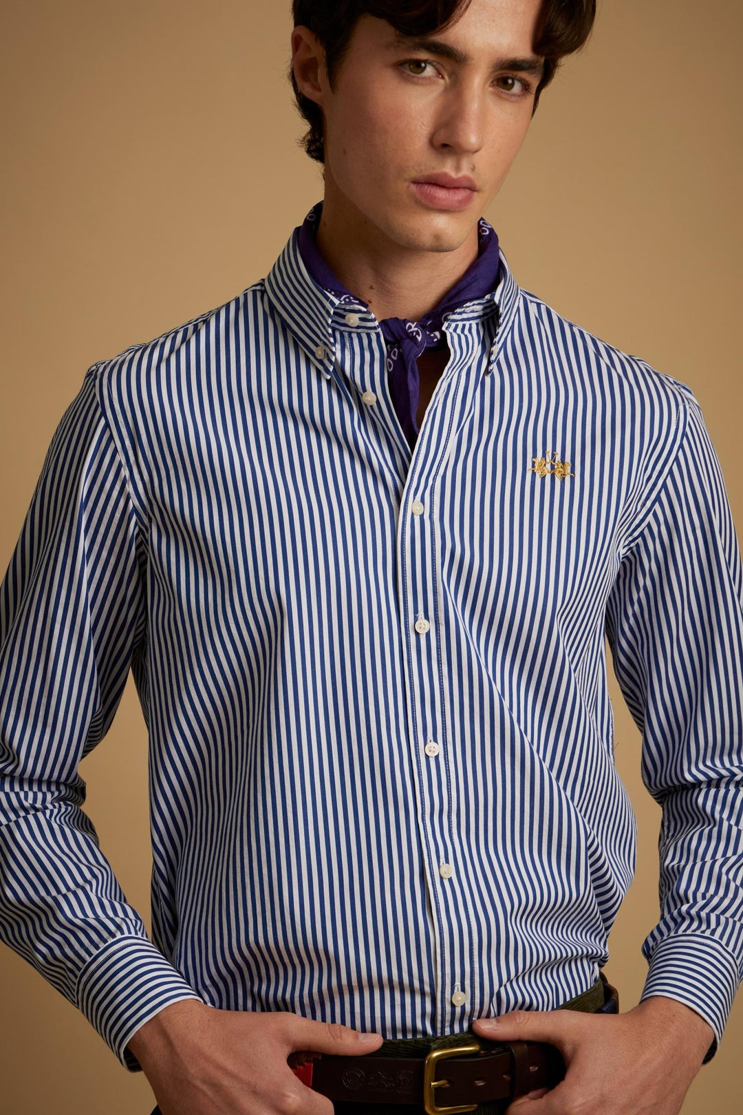 La Martina MDC012-PP755 in optic white/navy, detail view