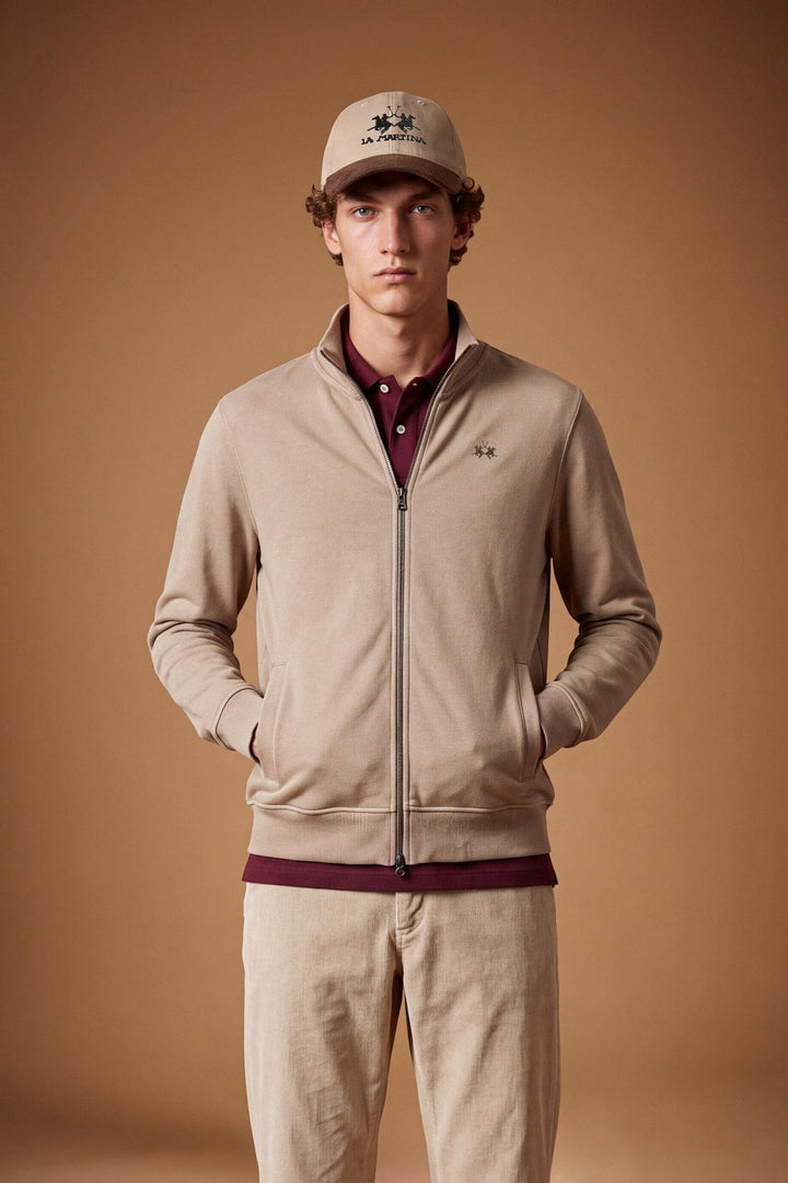 La Martina MDF004-FP564, Vintage-Khaki, Vorderansicht am Model