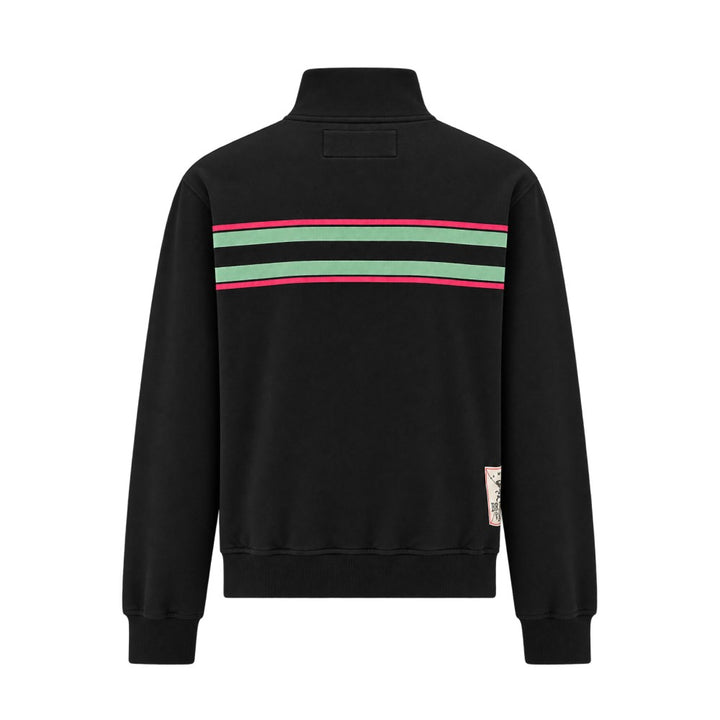 La Martina MDF309-FP564 schwarze Baumwoll-Sweatjacke mit Reißverschluss, Rückansicht