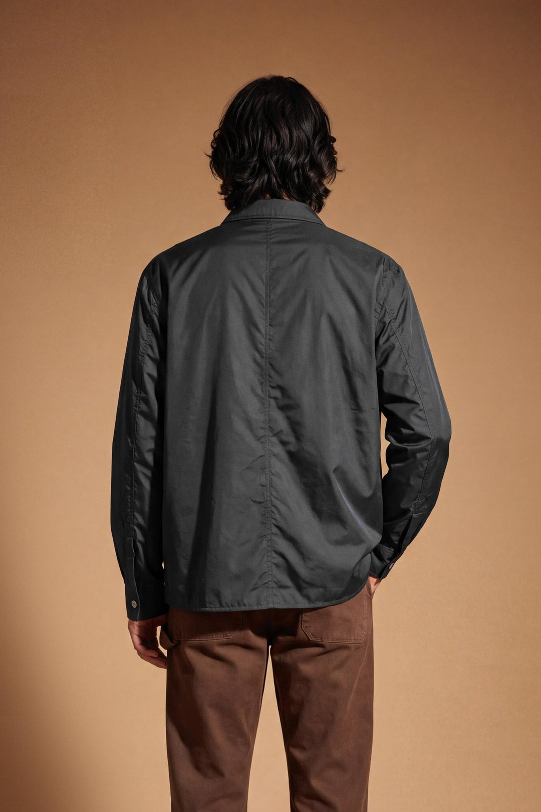 La Martina MDO018-PA012 in black, model back view