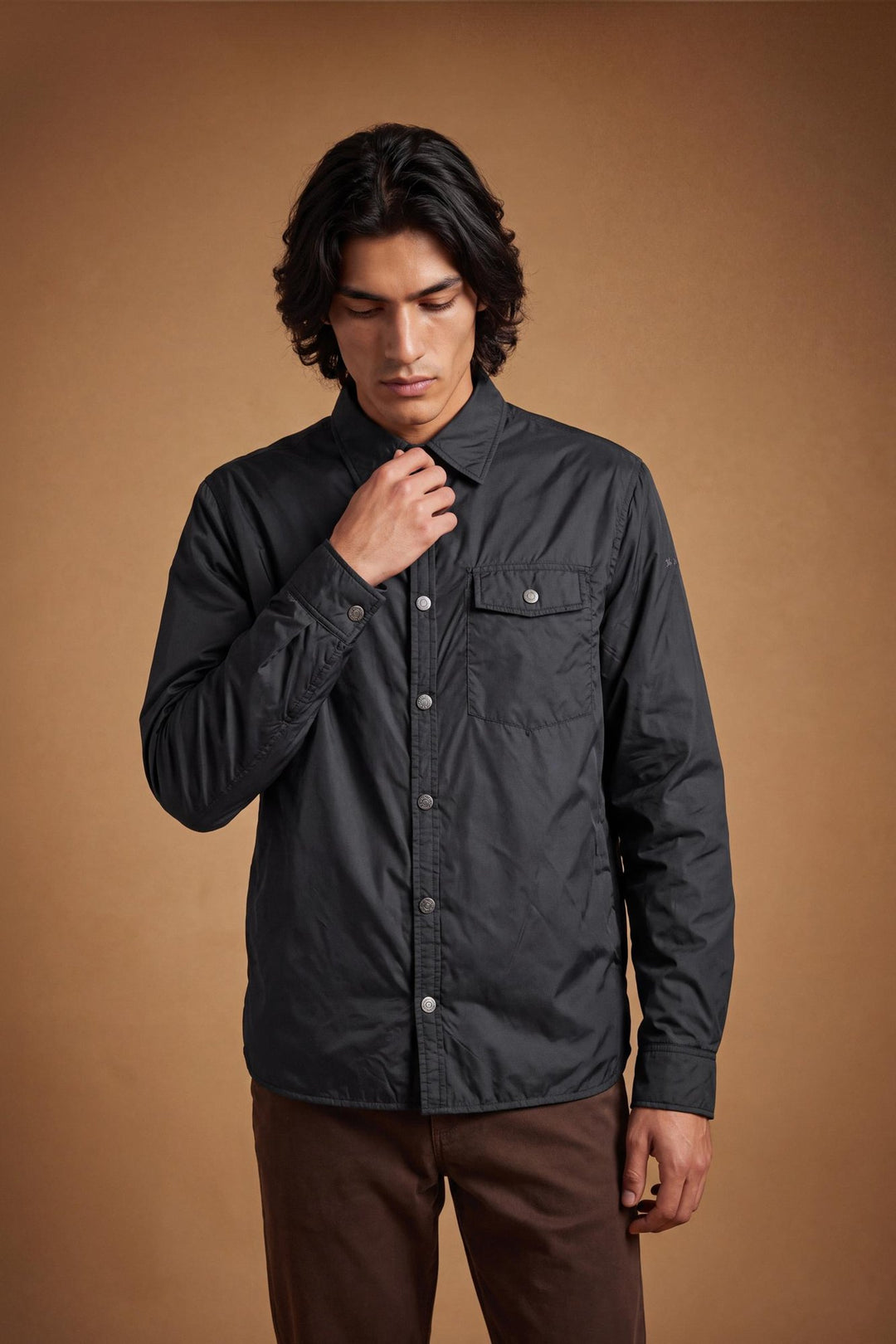 La Martina MDO018-PA012 in black, model front view
