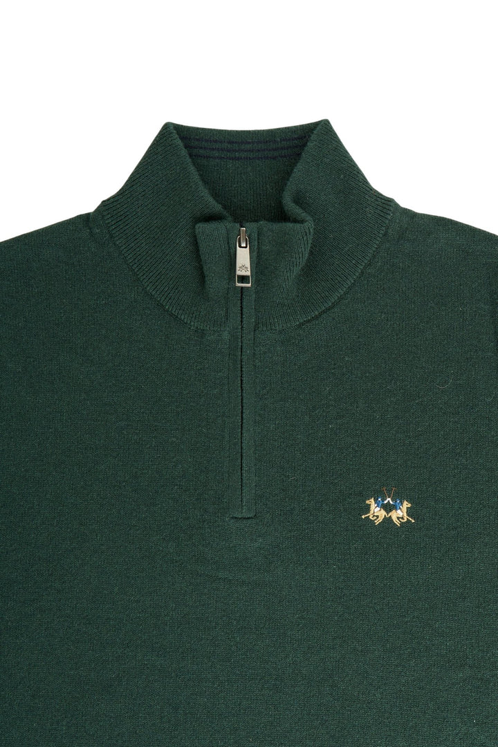 La Martina MDS003-YW148, Verde oscuro, primer plano del detalle