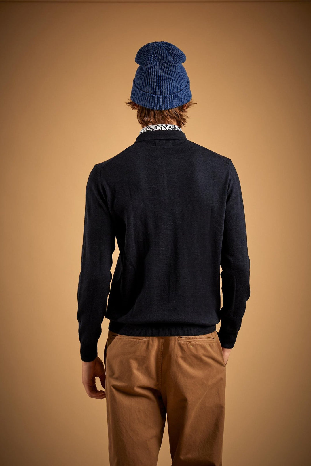 La Martina MDS010-YW140, Bleu marine, vue de dos portée par un mannequin