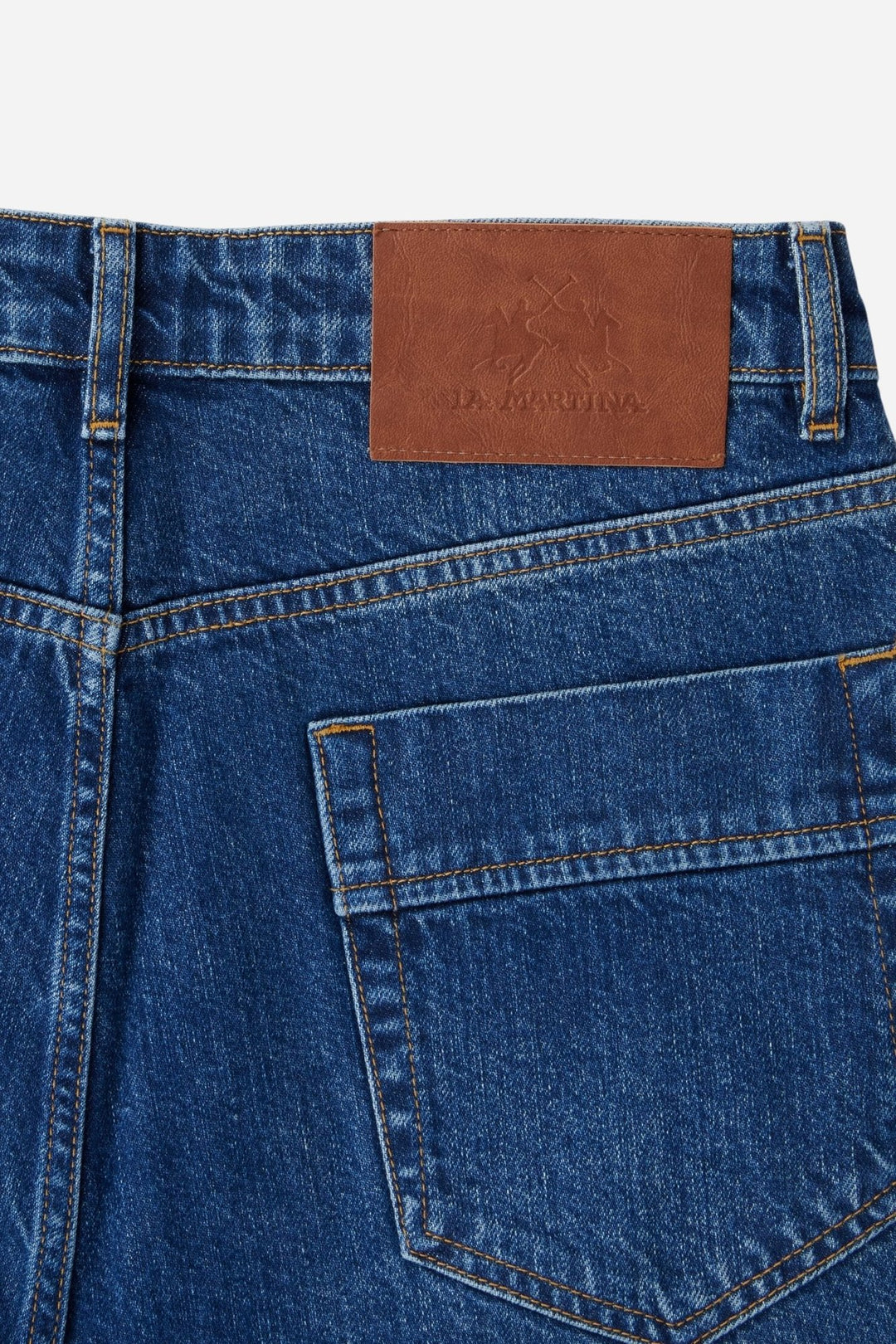 La Martina MDT015-DM117, Denim indigo foncé, gros plan du détail