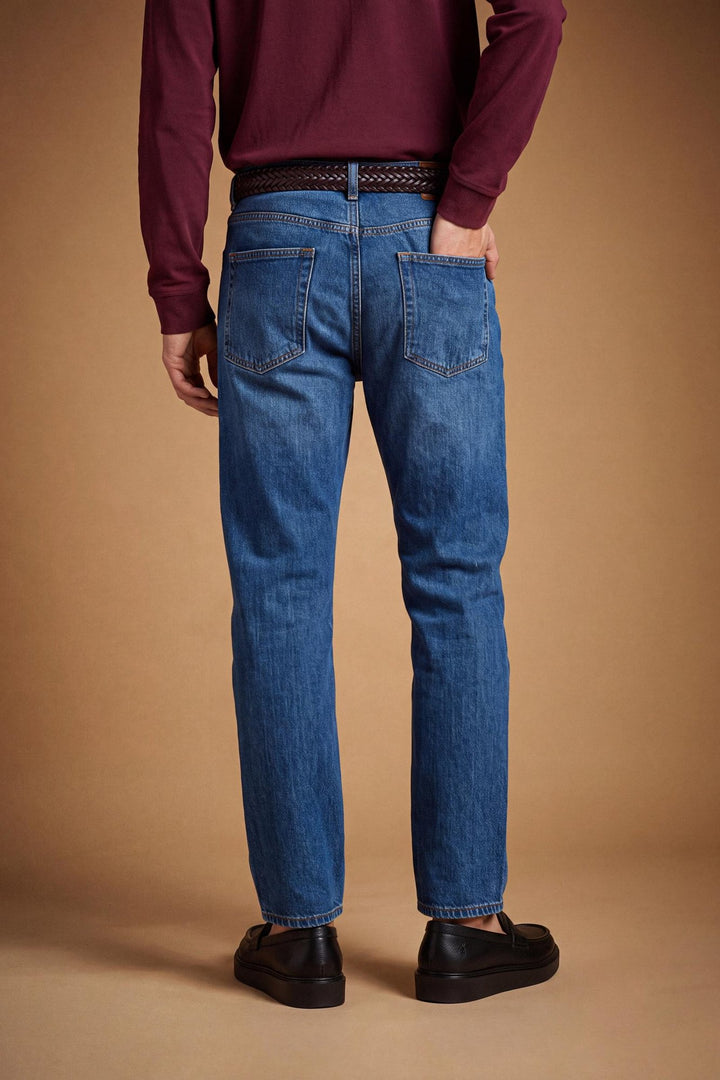 La Martina MDT015-DM117, Denim indigo foncé, vue de dos portée par un mannequin