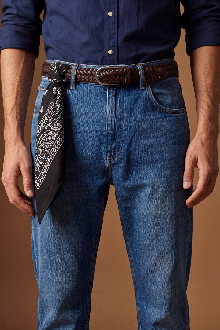 La Martina MDT016-DM117, 中靛蓝牛仔色, 细节特写