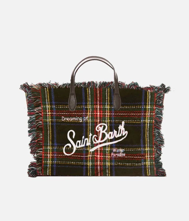 MC2 Saint Barth Colette Wooly Tartan Handbag | Multicolor