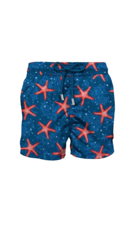 MC2 Saint Barth Lightweight Fabric Swim Shorts Lighting | Navy/Coral