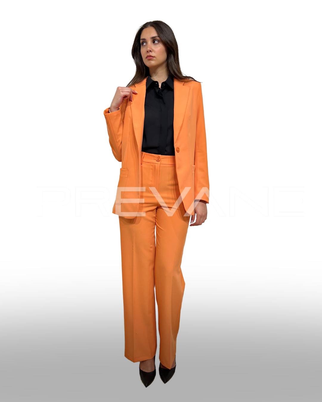 PREVANE Traje de Chaqueta de Una Hilera | Naranja — vista frontal