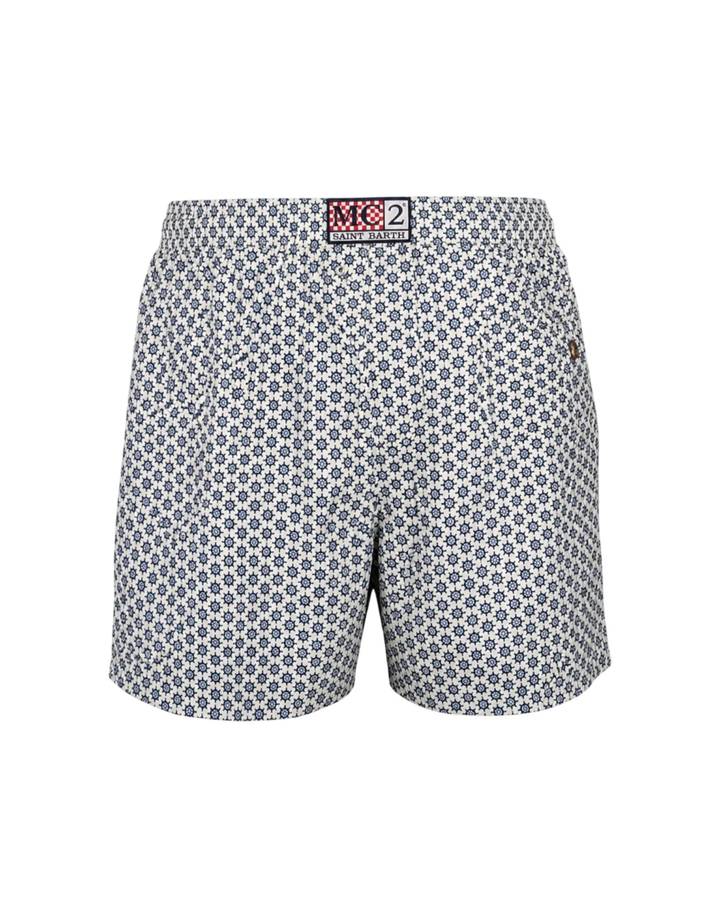 MC2 Saint Barth Lighting Micro Rudder Swimshorts | White/Navy