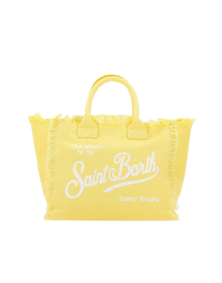 MC2 Saint Barth Vanity Βαμβακερός καμβάς Tote Bag | Κίτρινο ανοιχτό