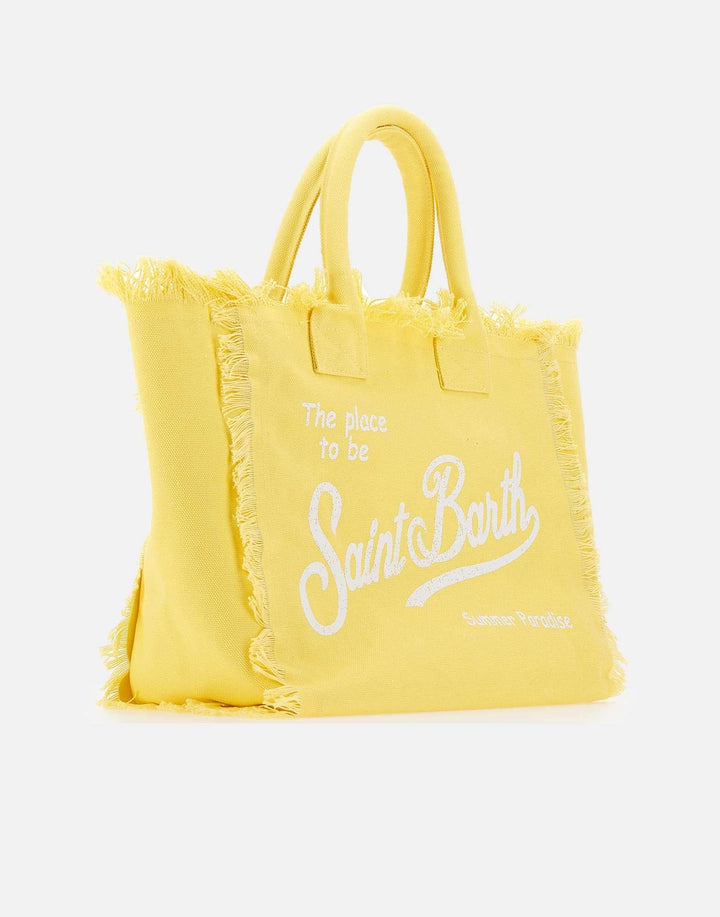 MC2 Saint Barth Vanity Βαμβακερός καμβάς Tote Bag | Κίτρινο ανοιχτό