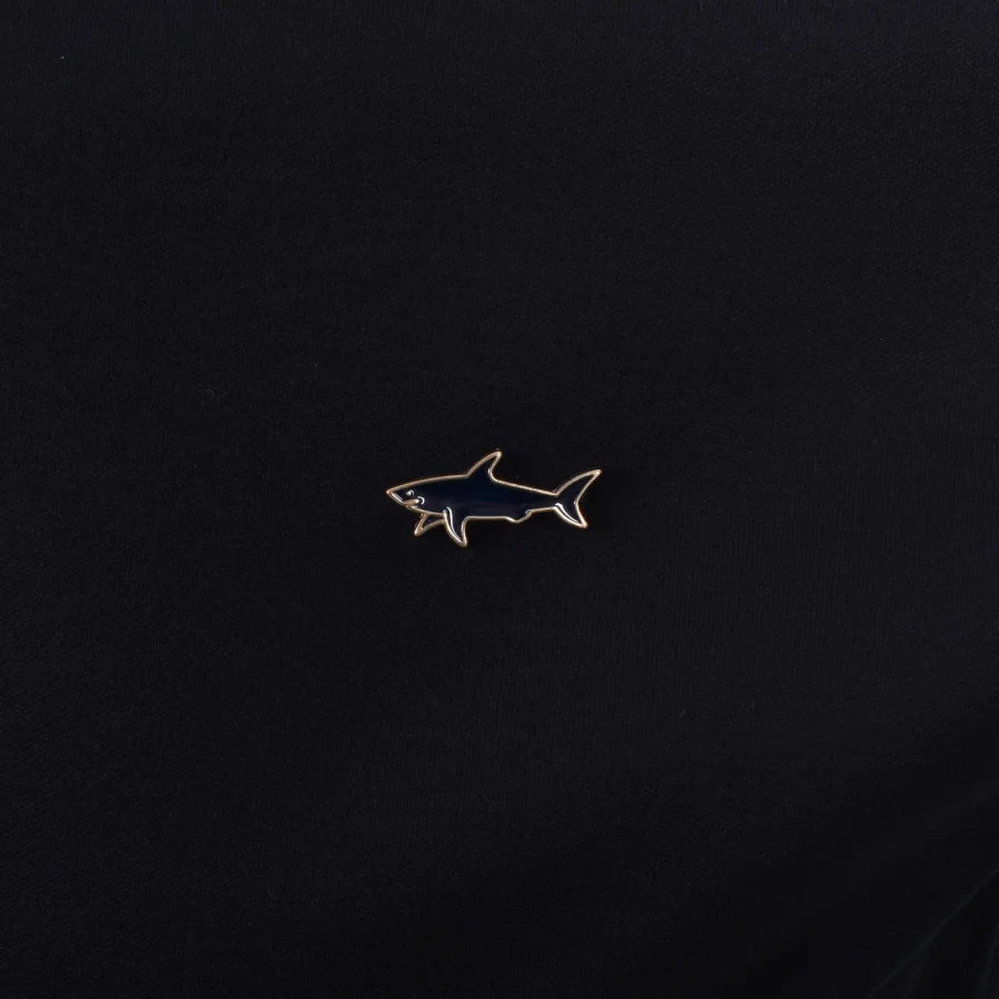 Paul &amp; Shark Supima Cotton Fleece Joggers with Metallic Logo | Black