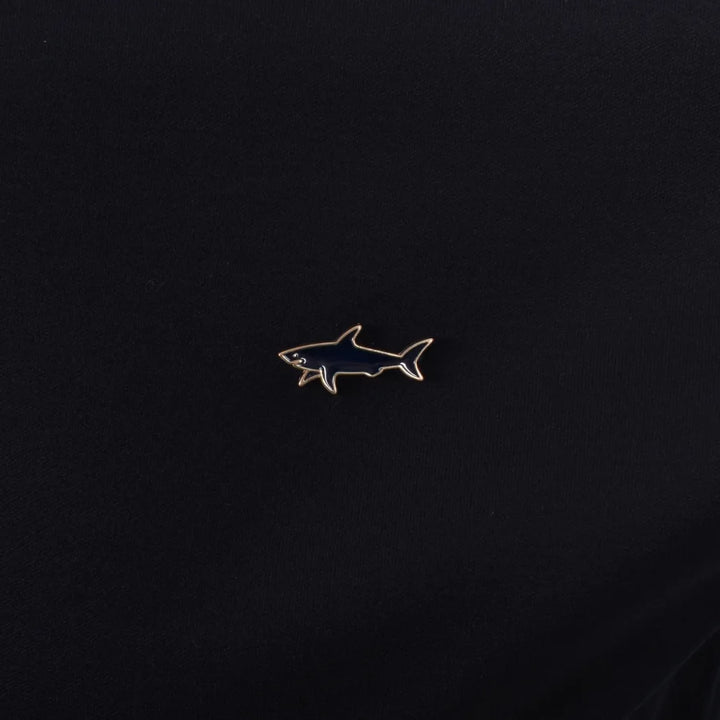 Paul &amp; Shark Supima Cotton Fleece Joggers with Metallic Logo | Black