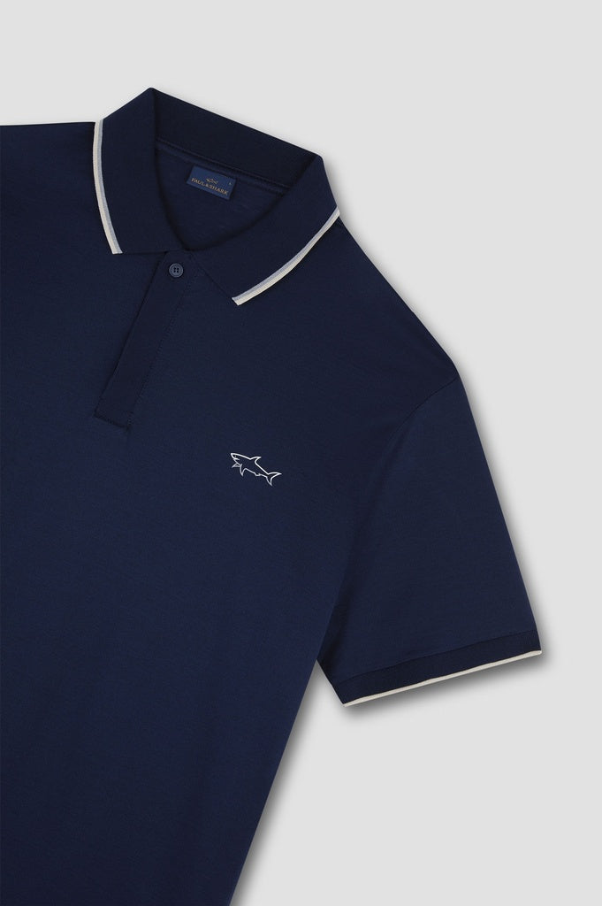 Paul & Shark Double Mercerised Jersey Cotton Polo | Navy