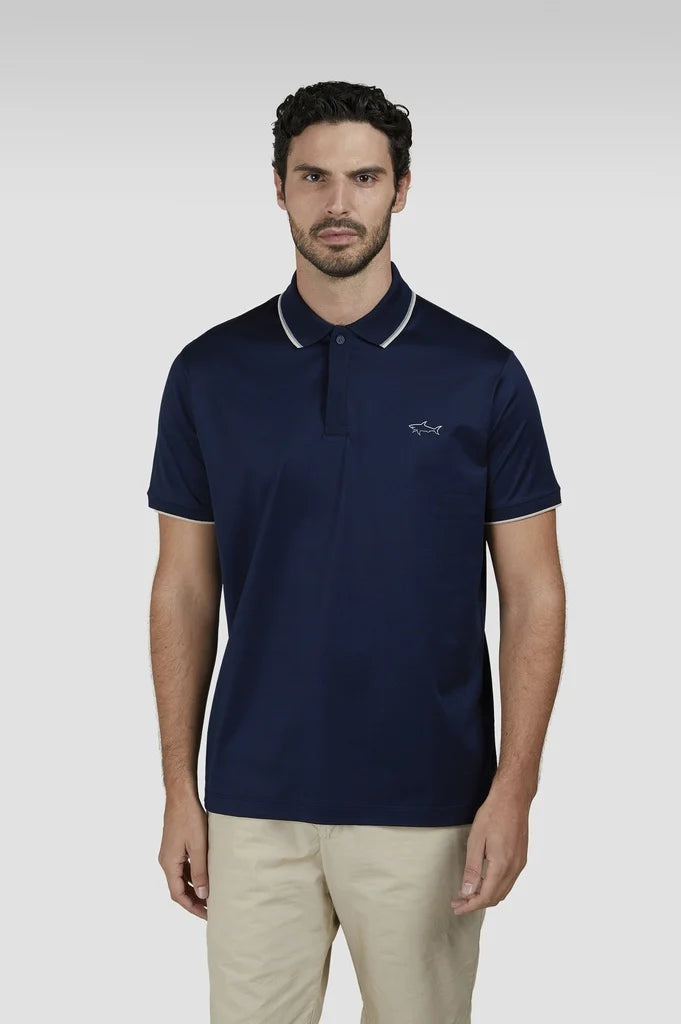 Paul & Shark Double Mercerised Jersey Cotton Polo | Navy
