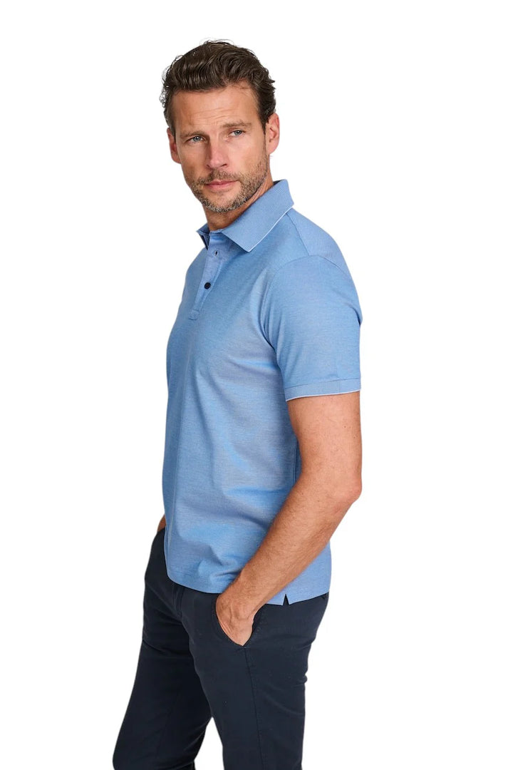 Polo de algodón piqué bicolor de Paul &amp; Shark | Azul claro