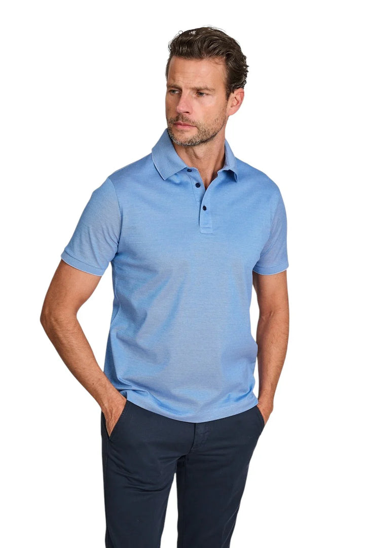 Polo de algodón piqué bicolor de Paul &amp; Shark | Azul claro