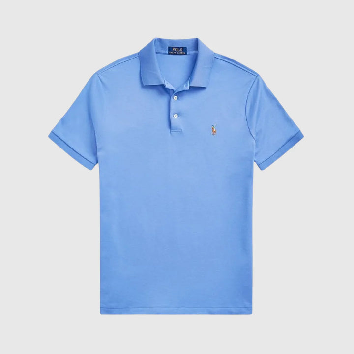 Ralph Lauren Custom Slim Fit Soft Cotton Interlock Polo Shirt | Sky Blue