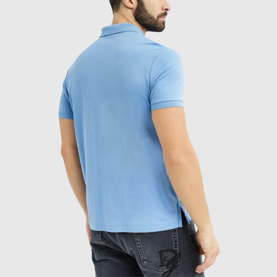 Ralph Lauren Custom Slim Fit Soft Cotton Interlock Polo Shirt | Sky Blue