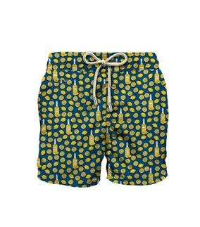 MC2 Saint Barth Lightweight Fabric Swim Shorts Lighting | Navy/Yellow