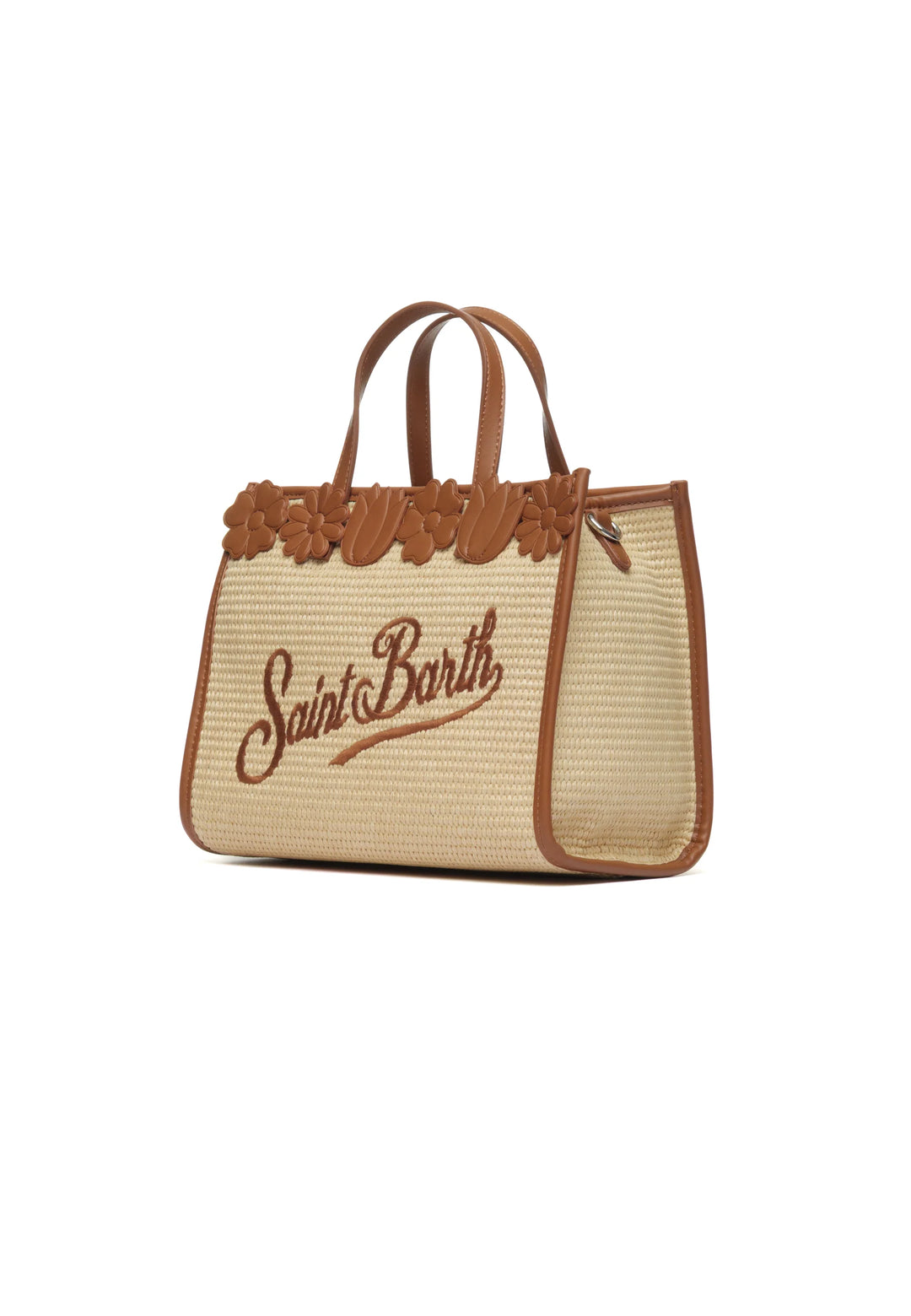 Borsa di paglia MC2 Saint Barth Vivian Mid | Beige con fiori