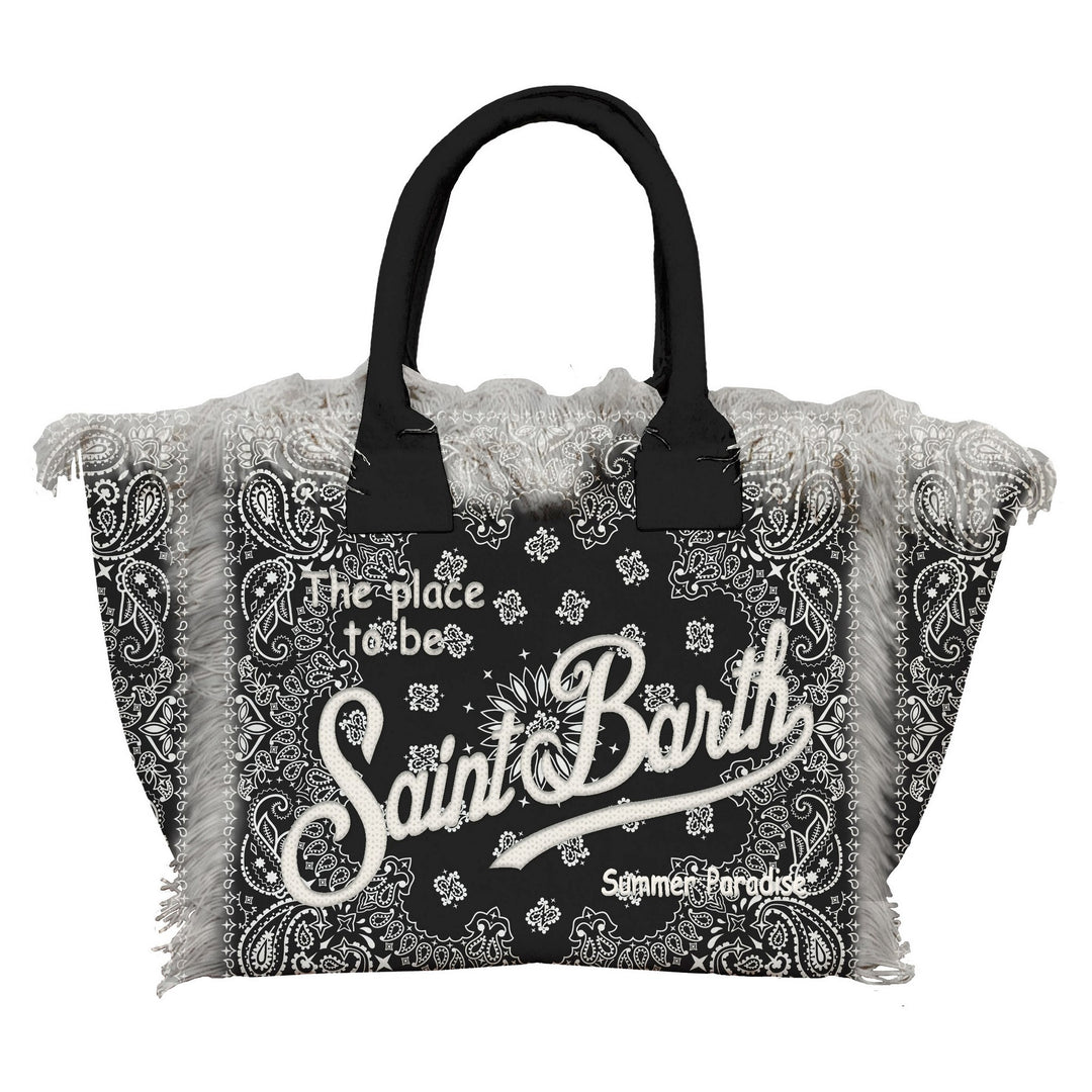 MC2 Saint Barth Vanity Cotton Canvas Tote Bag | Black