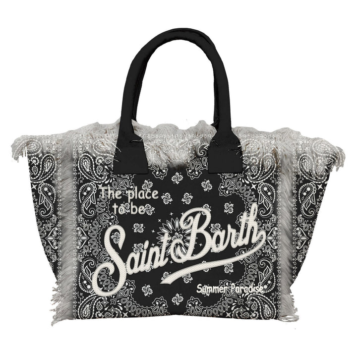 MC2 Saint Barth Vanity Cotton Canvas Tote Bag | Black