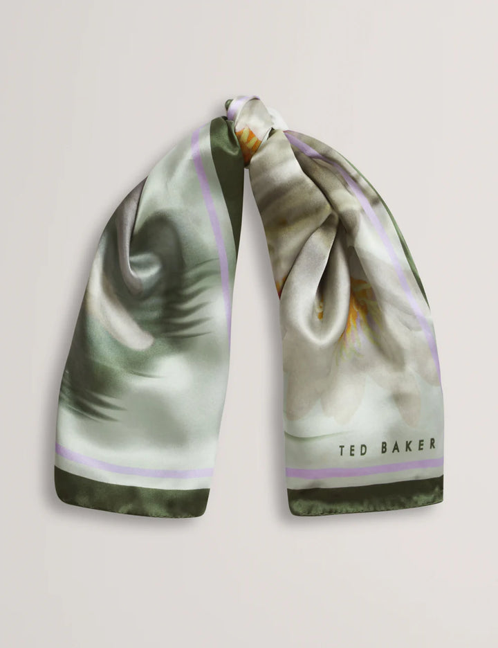 Ted Baker Jainne Waterlily Print Silk Square Scarf | Green