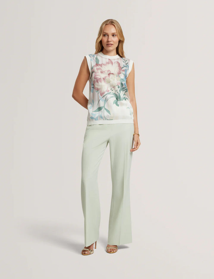 Ted Baker Floral Printed Front Knit Tank Top | Multi Pink