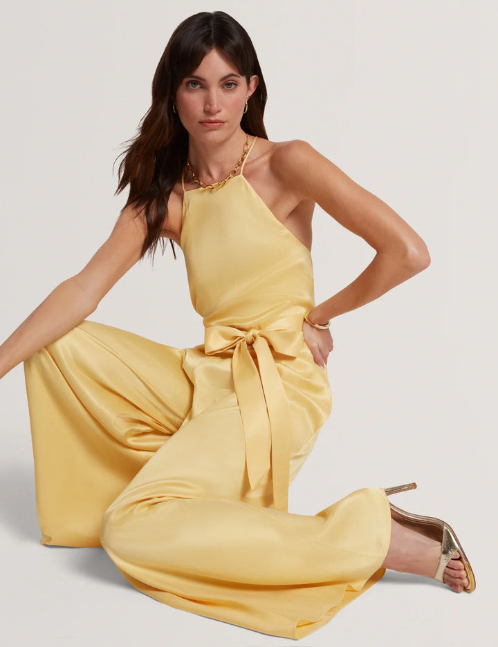 Ted Baker Innzia Belted Halter Neck Jumpsuit | Yellow
